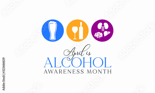 Vector illustration on the theme of Alcohol awareness month observed on April 1st to 30th.