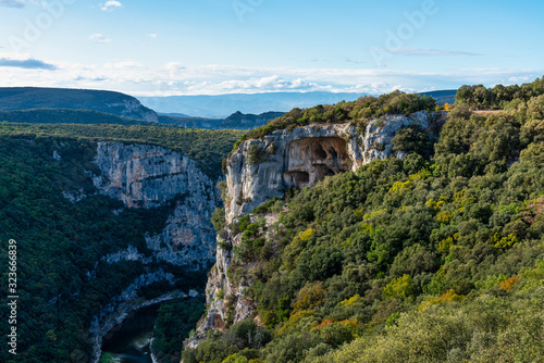 Landscape view around Le Garn in Ardeche, France