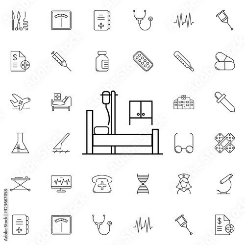 hospital bed icon. Universal set of medicine for website design and development, app development