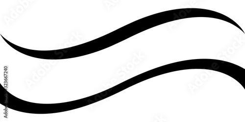 Obraz na plátně Curved calligraphic line strip, vector, ribbon like road element of calligraphy