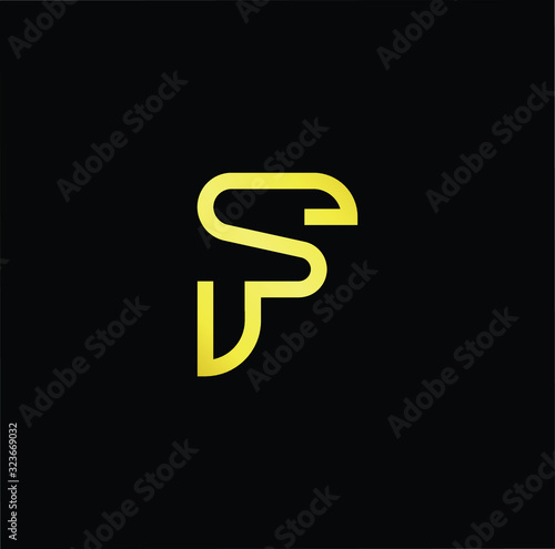 Outstanding professional elegant trendy awesome artistic black and white color F FS SF initial based Alphabet icon logo.