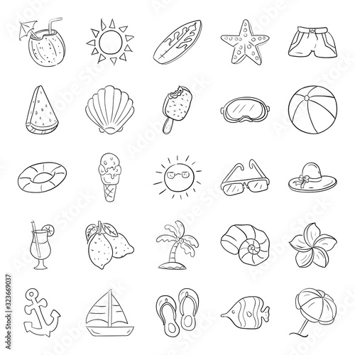  Pack Of Seasons Doodle Icons 