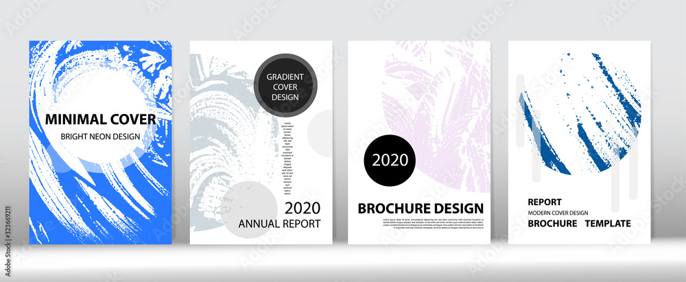 Obraz premium Trendy Cover Vector Design. Soap Textured Corporate Identity Set. Dreamy Foam 