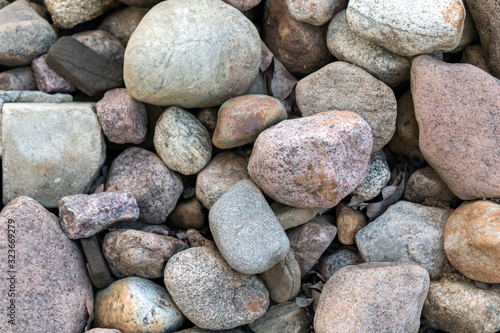 pebble river gray stones, closeup, abstract natural background