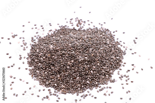 Chia Seeds Isolated on White Background