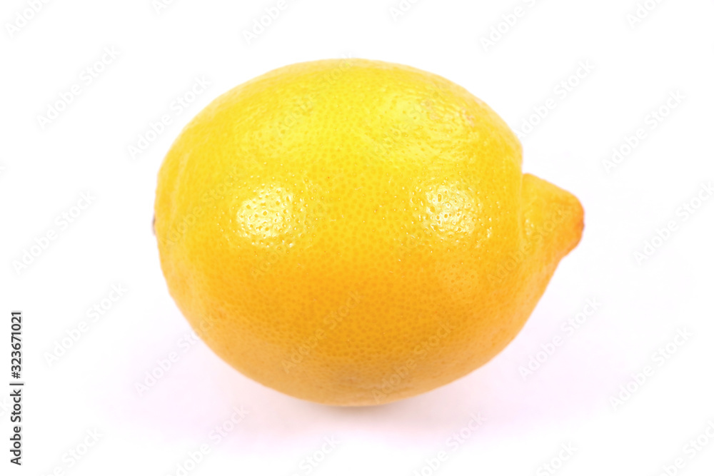 Fresh Lemon Isolated on White Background Top View Fresh Lemon Isolated on White Background Top View
