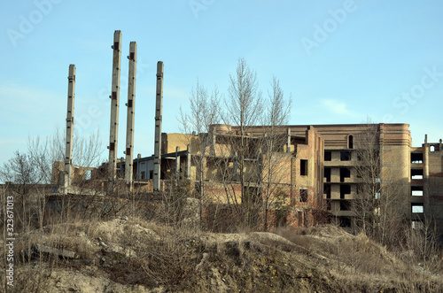 Abandoned construction site of hospital. Abandoned at 1991,during Ukrainian undependence crisis. Kiev,Ukraine