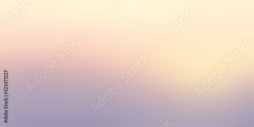 Warm colors abstract dawn sky illustration. Yellow lilac gradient. Blur background.