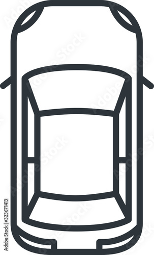 Car icon, view from above, vector