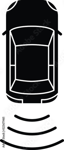 Car Icon with backup camera , vector