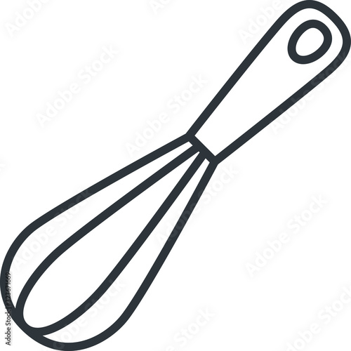 whisk icon, vector line illustration