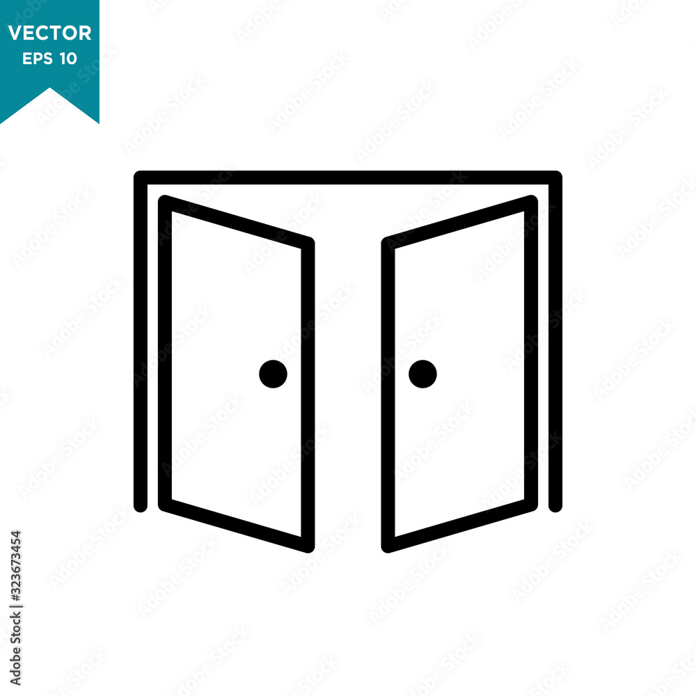 door icon in trendy flat design vector logo template door icon in trendy flat design vector logo template