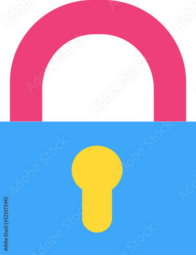 Closed padlock flat vector icon