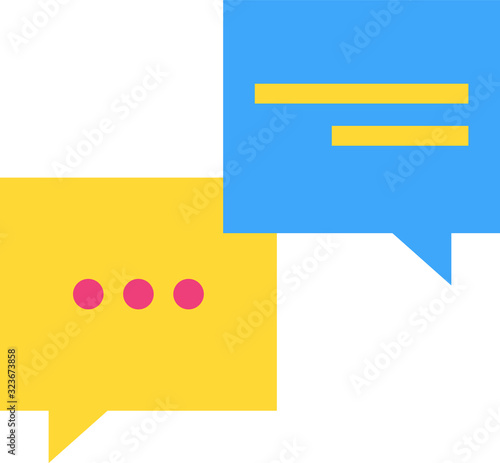Speech bubbles flat vector icon