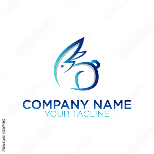 premium rabbit logos for companies and businesses, web or apps