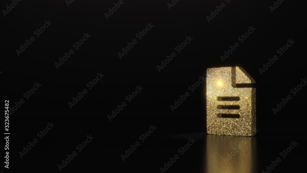 science glitter gold glitter symbol of file alt 3D rendering on dark black background with blurred reflection with sparkles science glitter gold glitter symbol of file alt 3D rendering on dark black background with blurred reflection with sparkles