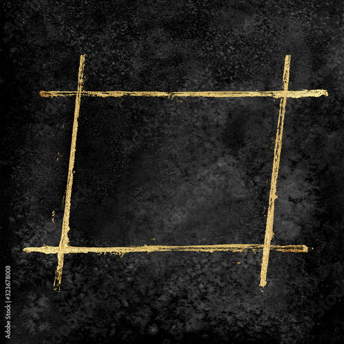 Golden grunge lines frame b...