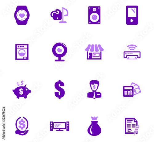 Pawn shop icons set