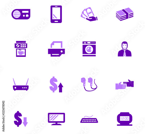 Pawn shop icons set