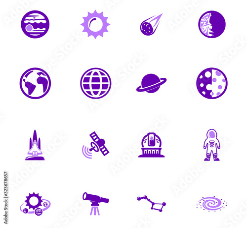Space icons set