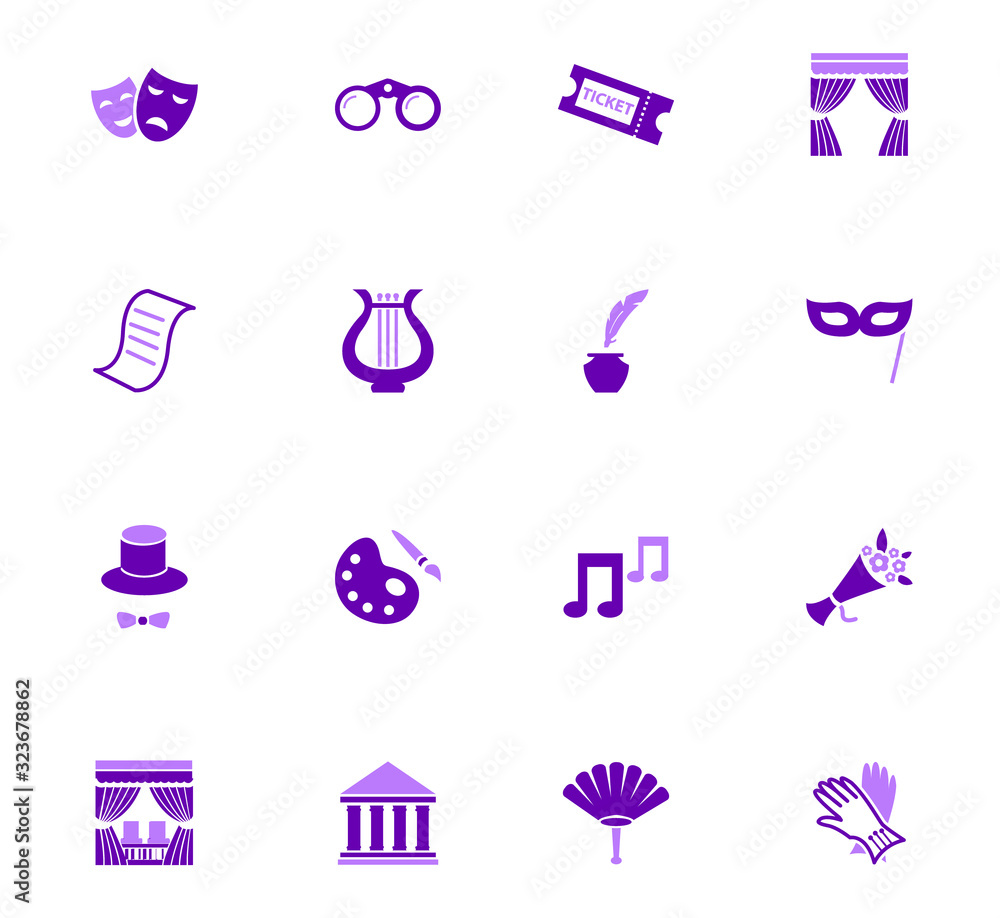 Theater icons set Theater icons set