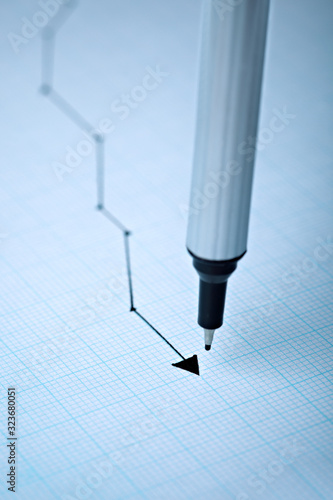 business finance pencil graph chart office