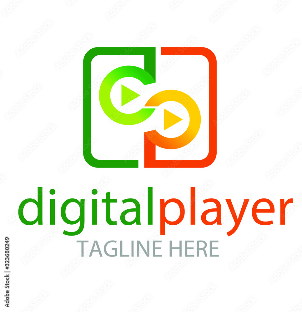 letter d and p logo for digital player icon letter d and p logo for digital player icon