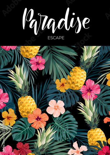 Dark vector summer design w...