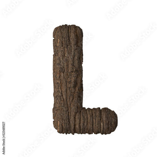 Bark letter L - 3D illustration photo