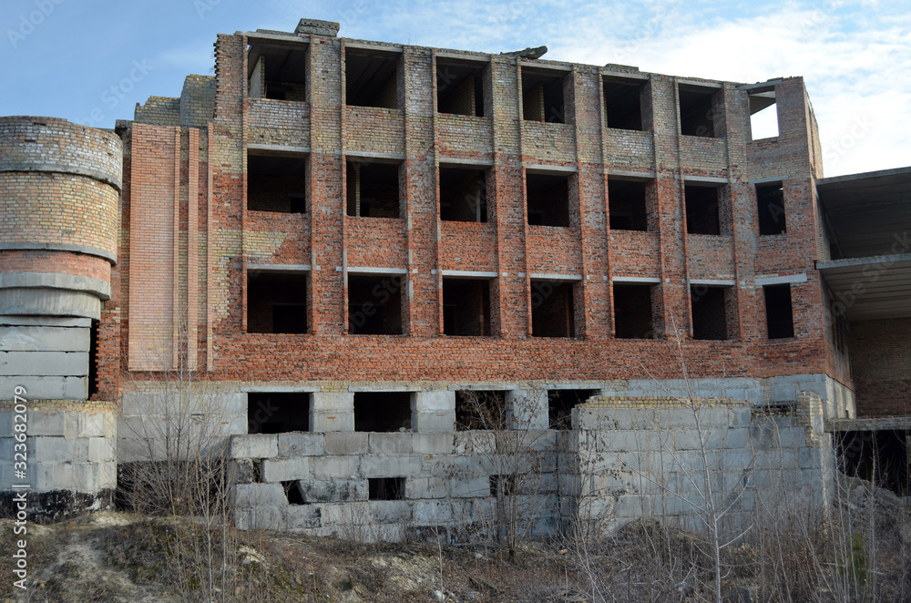 Abandoned construction site of hospital. Abandoned at 1991,during Ukrainian undependence crisis. Kiev,Ukraine Abandoned construction site of hospital. Abandoned at 1991,during Ukrainian undependence crisis. Kiev,Ukraine