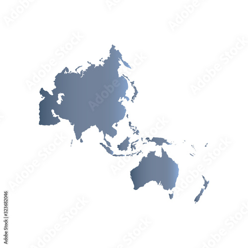 Map of Asia Pacific. - Vector illustration
