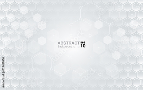 White Hexagons Pattern Background Concepts. Futuristic Background Concept. Vector EPS 10