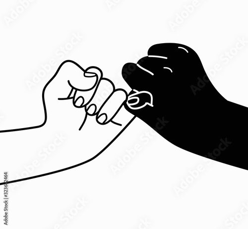 Pinky swear promise on isolate white background