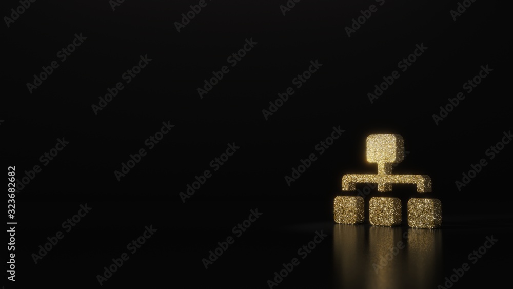 science glitter gold glitter symbol of sitemap 3D rendering on dark black background with blurred reflection with sparkles science glitter gold glitter symbol of sitemap 3D rendering on dark black background with blurred reflection with sparkles
