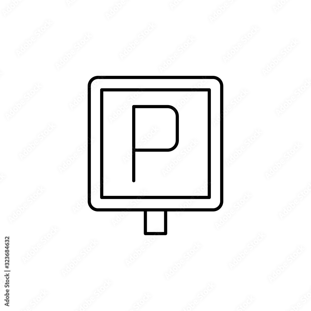 Sign, parking icon. Simple line, outline vector elements of driving school icons for ui and ux, website or mobile application Sign, parking icon. Simple line, outline vector elements of driving school icons for ui and ux, website or mobile application