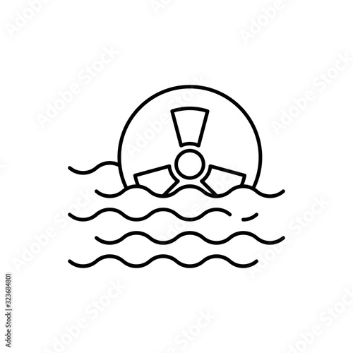 Radiation sign, sea icon. Simple line, outline vector ecology icons for ui and ux, website or mobile application