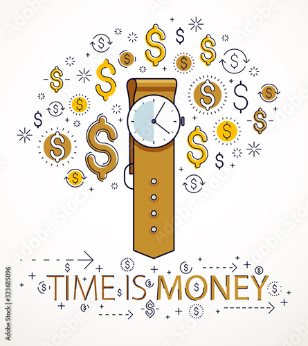 Time is money concept, hand...