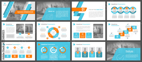 Presentation templates, corporate. Elements of infographics for presentation templates. Annual report, book cover, brochure, layout, leaflet layout template design.