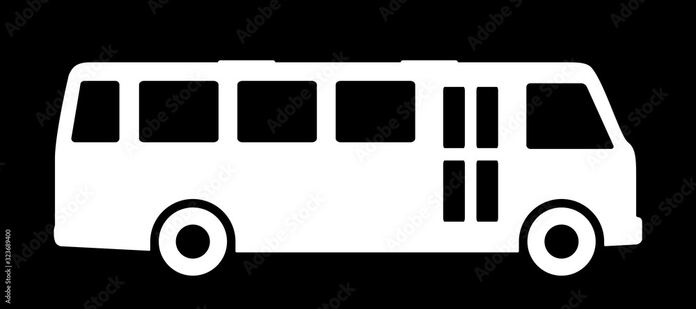 Bus silhouette on a dark background. Vector illustration. Bus silhouette on a dark background. Vector illustration.