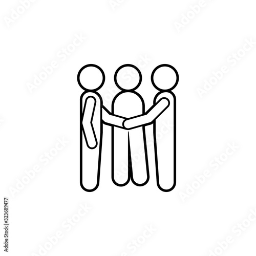 to reconcile two people icon. Simple thin line, outline vector of conversation icons for ui and ux, website or mobile application