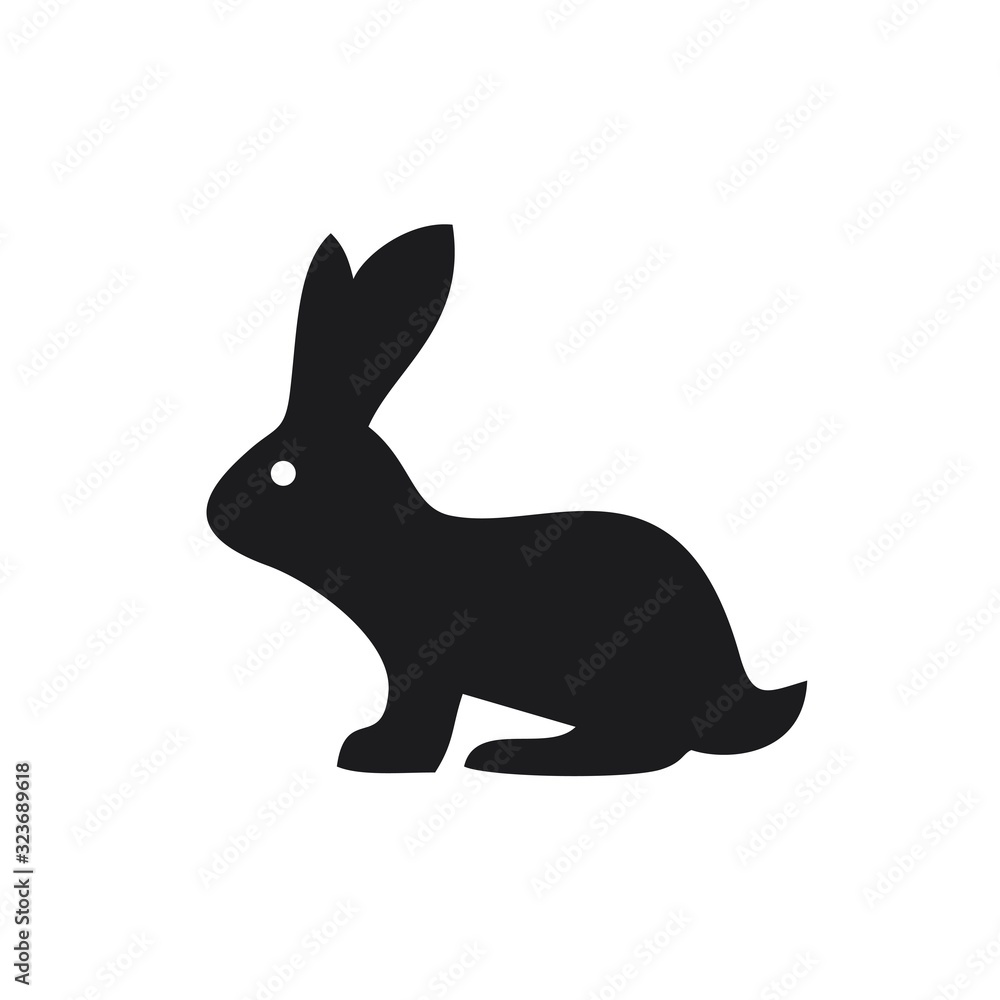 Bunny icon template black color editable. Bunny icon symbol Flat vector illustration for graphic and web design.