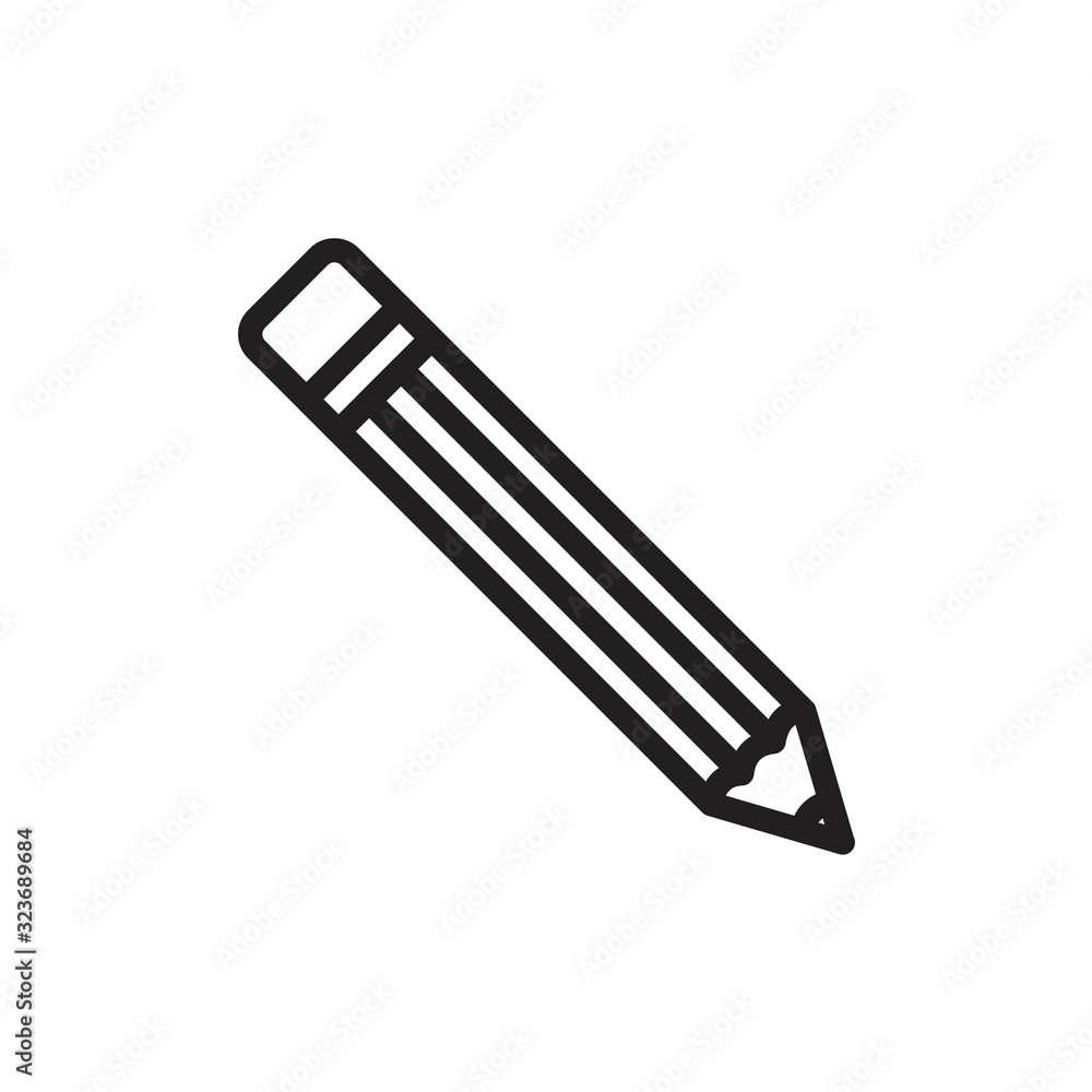 Fototapeta premium Pencil and ruler icon template black color editable. Pencil and ruler icon symbol Flat vector illustration for graphic and web design.