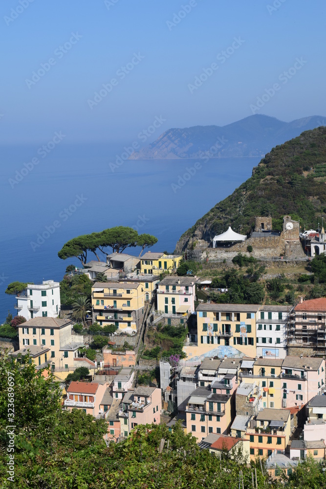 Beautiful view Cinque Terre  coast Manarola Riomaggiore GGIORE ITALY EUROPE 