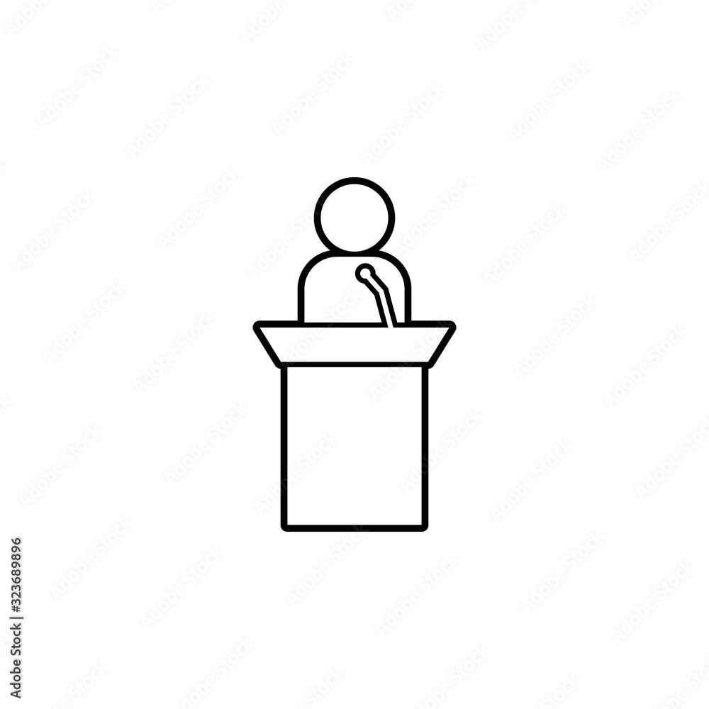 a speech from the rostrum icon. Simple thin line, outline vector of conversation icons for ui and ux, website or mobile application a speech from the rostrum icon. Simple thin line, outline vector of conversation icons for ui and ux, website or mobile application