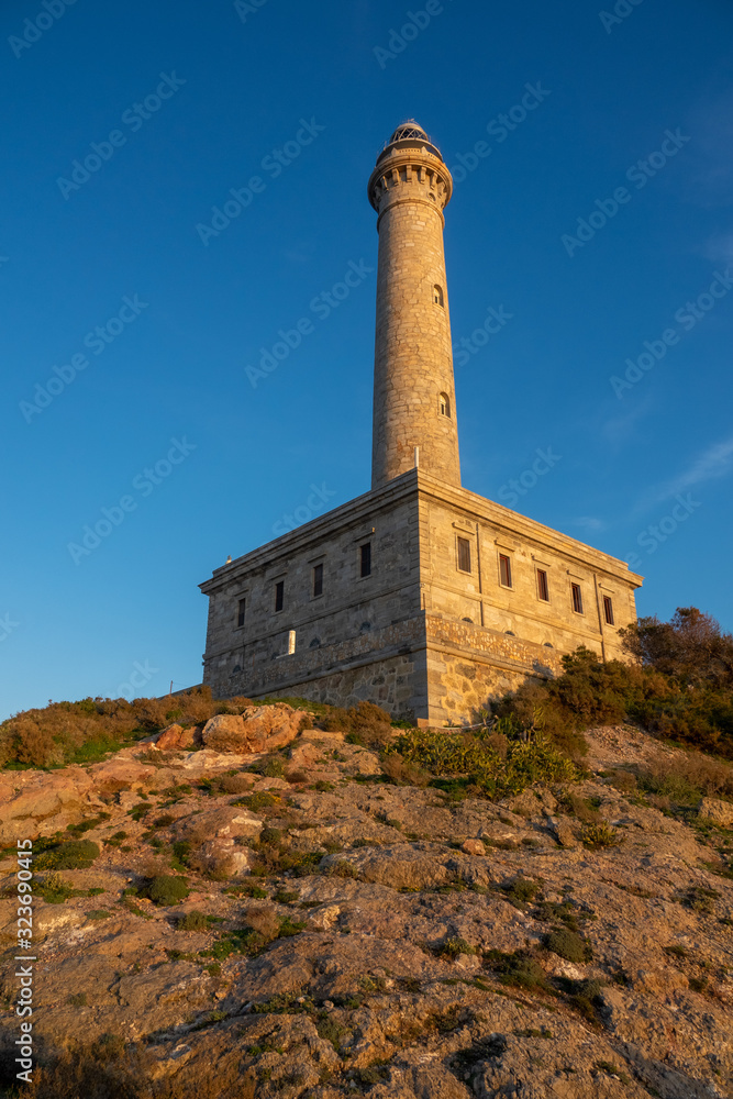Lighthouse of Cabo de Palos (built in 1865) near the Manga at Mar Menor in Spain