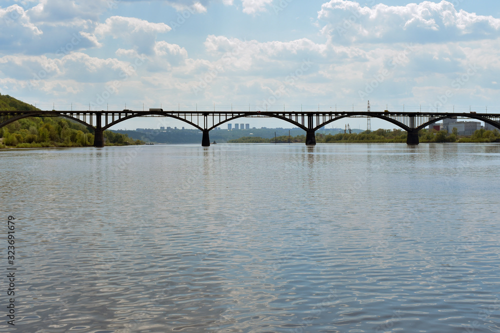 big bridge over the Oka river. Nizhny Novgorod. Russia big bridge over the Oka river. Nizhny Novgorod. Russia