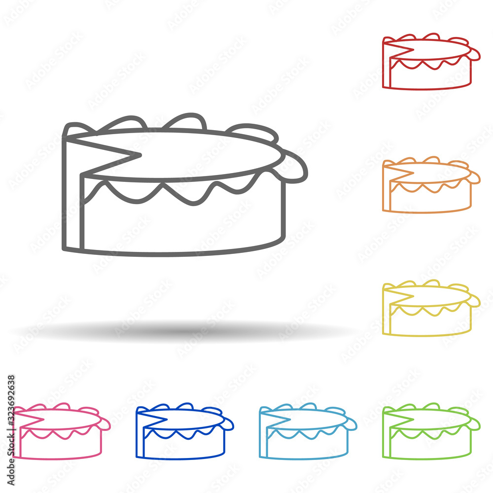 Cheese in multi color style icon. Simple thin line, outline vector of fast food icons for ui and ux, website or mobile application Cheese in multi color style icon. Simple thin line, outline vector of fast food icons for ui and ux, website or mobile application