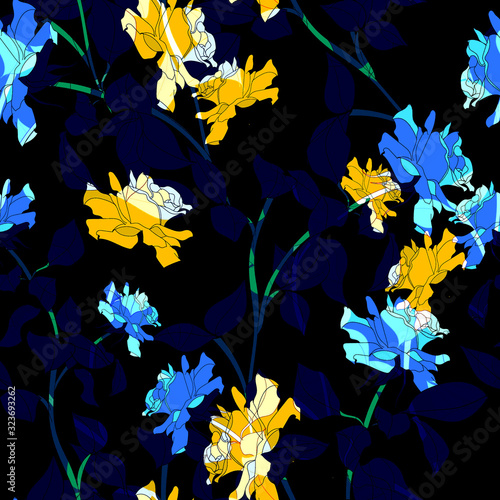 Beautiful seamless floral pattern background.