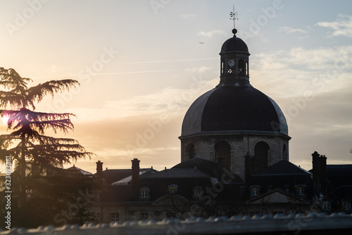 Sunrise over the pity Salpetrière - Paris, France photo