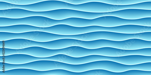 Vector seamless pattern with blue waves